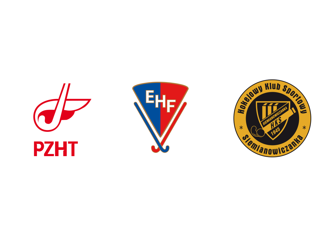 Logo Polski Związek Hokeja, logo Europejska Federacja Hokeja, logo HKS Siemianowiczanka